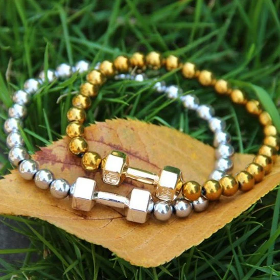 Gold Dumbbell bracelet